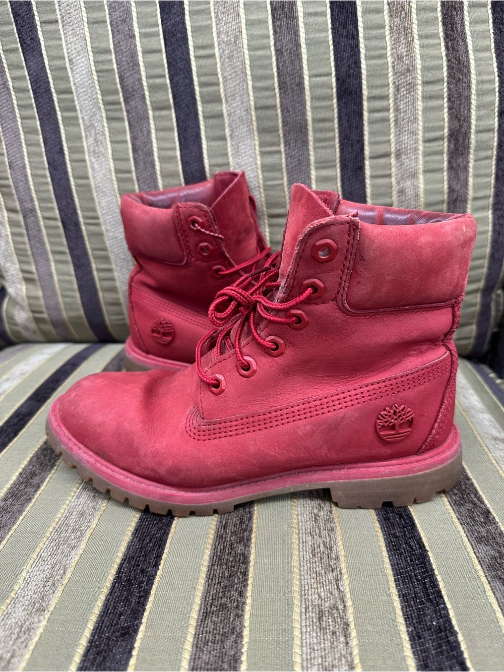 Timberland 6 inch pro construction boot size 7 women’s red
